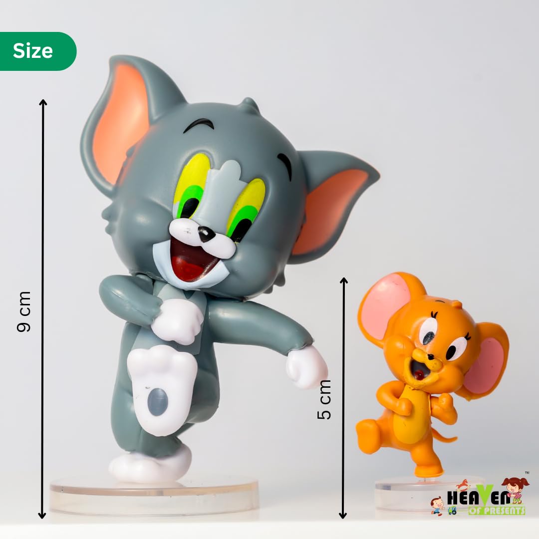 Tom & Jerry Action Figures - Limited Edition Gift for Kids & Adults, Cartoon Collectibles for Desk, Car Dashboard, Cake Decoration, Office & Study Table Set of 1