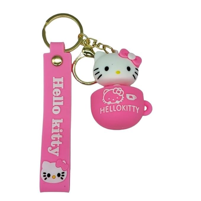 Hello Kitty Cup Design Keychain with Strap (Assorted Colours)