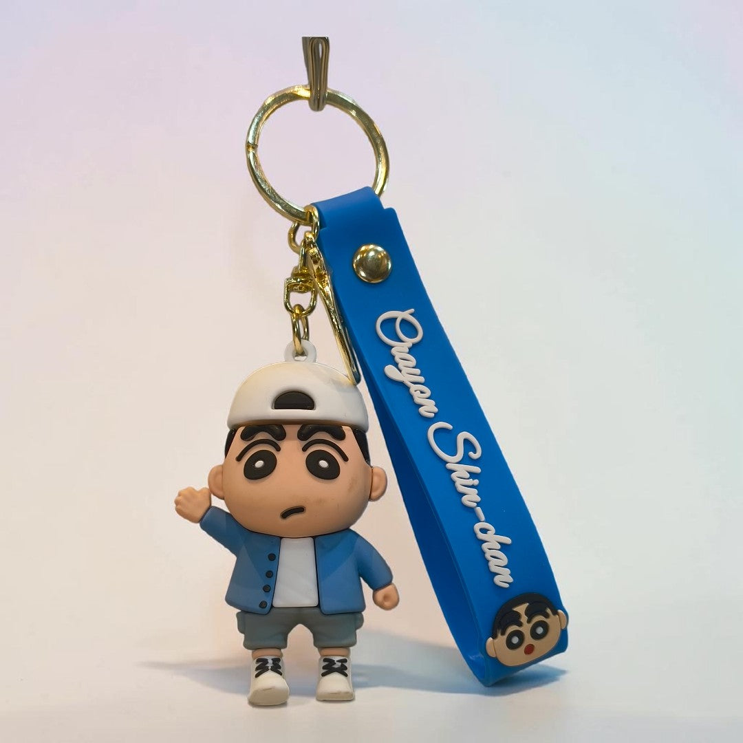 Shinchan Silicone Character Keychain | Soft Rubber Keyring for Bags & Keys