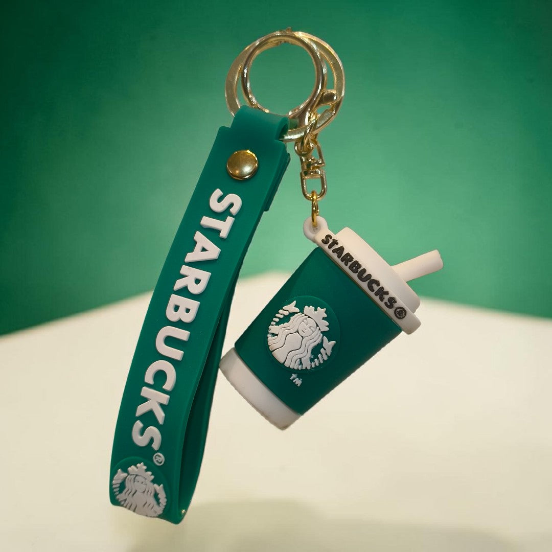 Starbucks Character Keychain | Soft Rubber Keyring for Bags & Keys