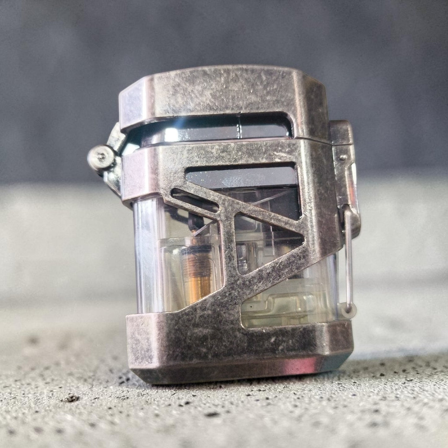 Vintage Transparent Storm Lighter – Refillable Windproof Edition