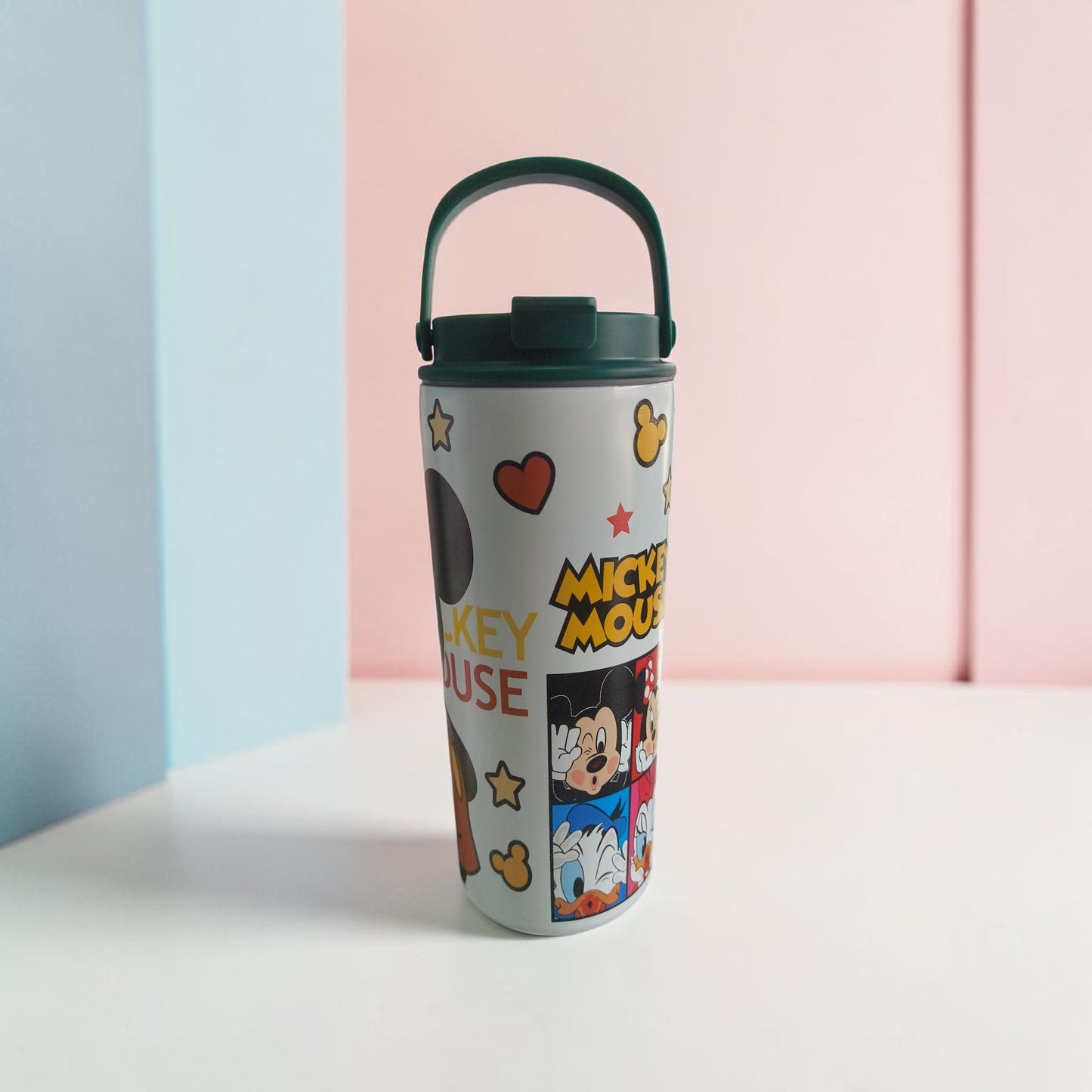 Cute Cartoon Stainless Steel Insulated Water Bottle for Kids with Carry Handle – 750ml