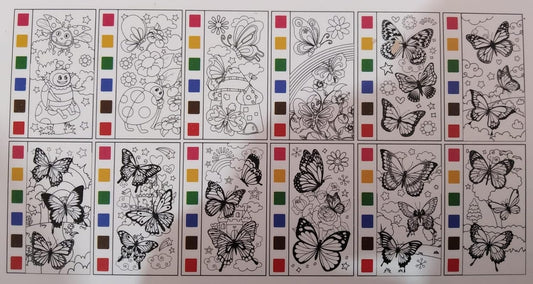 Pocket Watercolor Painting Book for Kids – 19.5 x 12 cm Travel Sketch & Coloring Kit