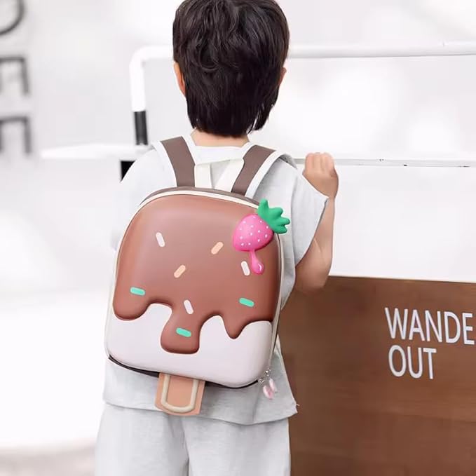 3D Ice Cream Hard Case Backpack for Kids – Cute Lightweight Hardshell Bag for Boys & Girls, Toddlers, Kindergarten, School, Picnic, Travel
