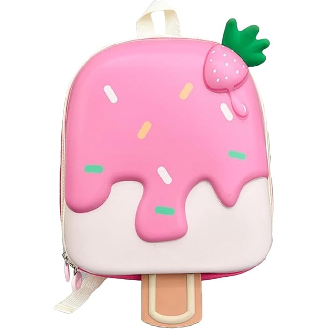 3D Ice Cream Hard Case Backpack for Kids – Cute Lightweight Hardshell Bag for Boys & Girls, Toddlers, Kindergarten, School, Picnic, Travel