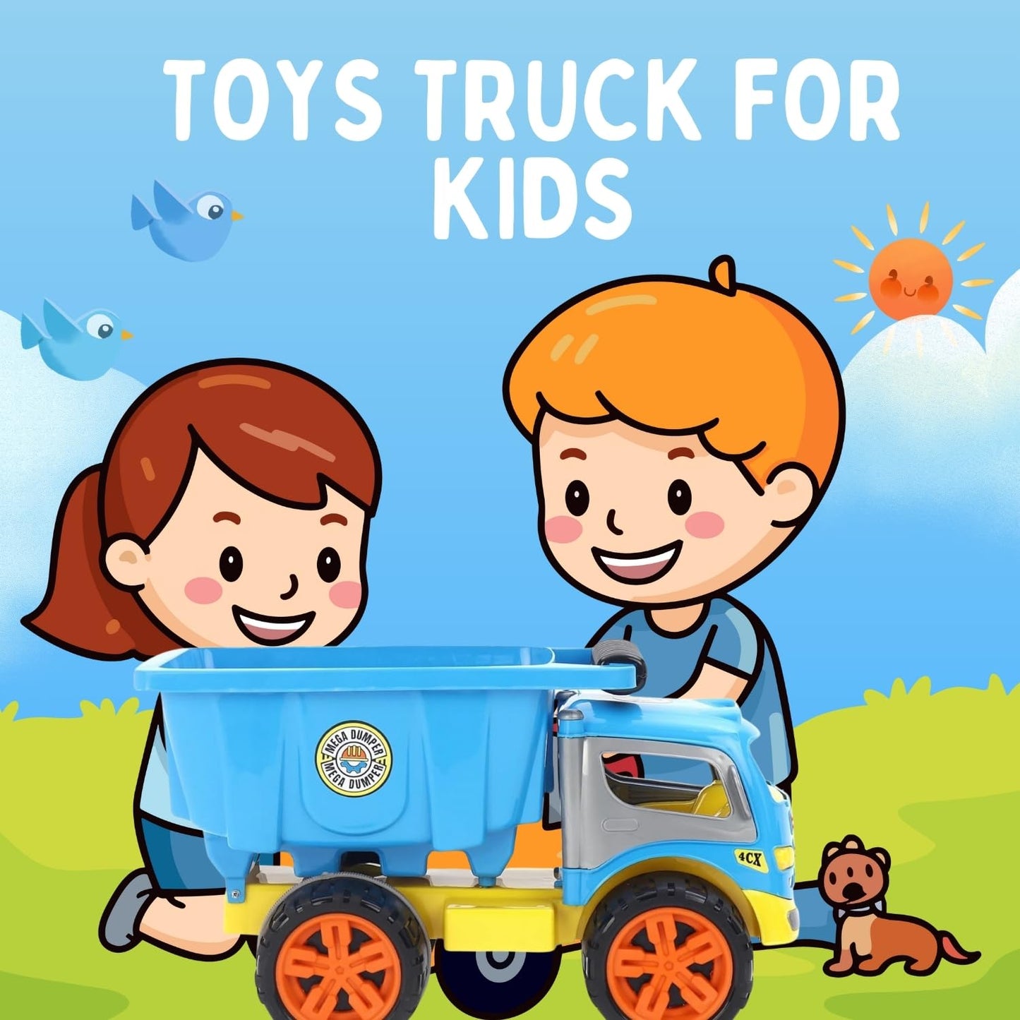 Jumbo Dumper Truck Toy With Openable Doors & Dump for Toddlers | Big Size Vehicle Toy for Kids | BLUE