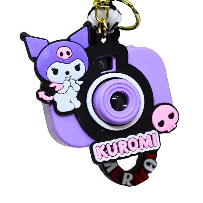 Mini Camera Keychain Toy with LED Projector – Cute Cartoon Style Mini Camera in Multiple Designs – Realistic Projector Keychain Gift for Kids