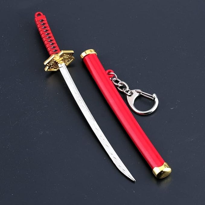 Katana Red Demon Slayer Kata Na with Scabbard Collectable Anime Toy Bike Keychain