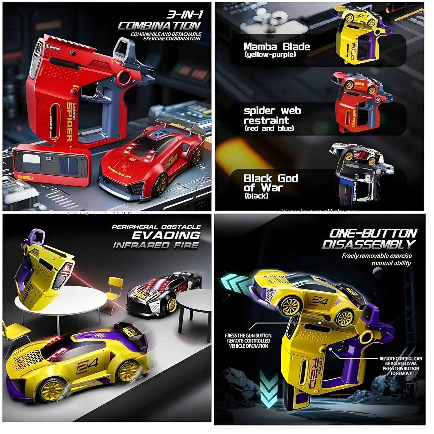 Infrared Laser Battle RC Car with Gun Controller, 2.4G Remote Control Racing Car Toy