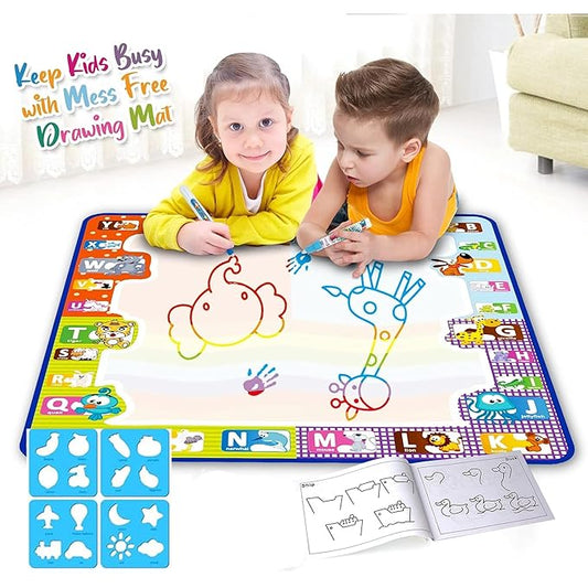 2-in-1 Doodle Water Drawing Mat for Kids 3+ Years – No-Mess Reusable Magic Coloring & Educational Painting Toy for Toddlers.