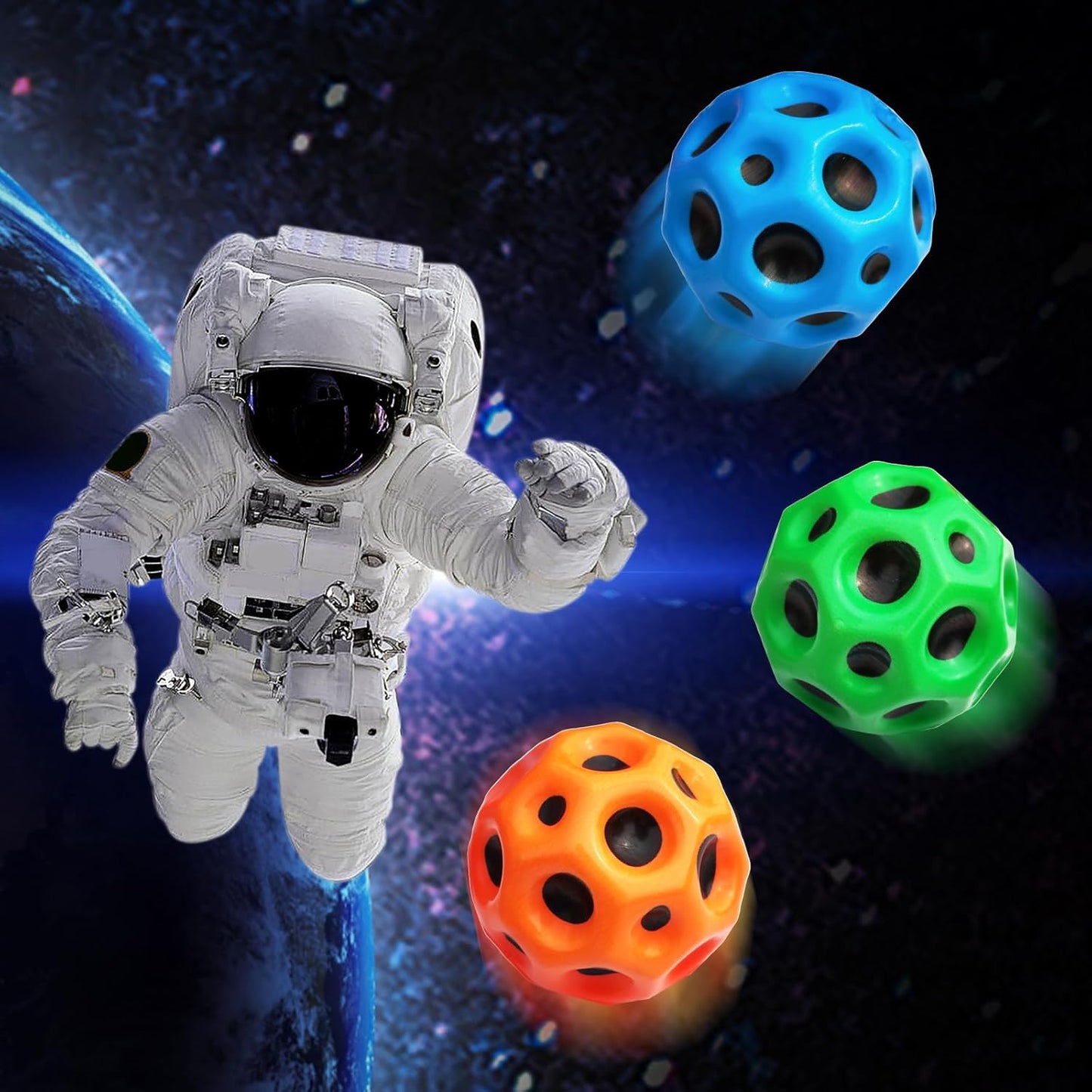 Super Bouncy Rubber Moon Ball – Soft Foam, Multicolor