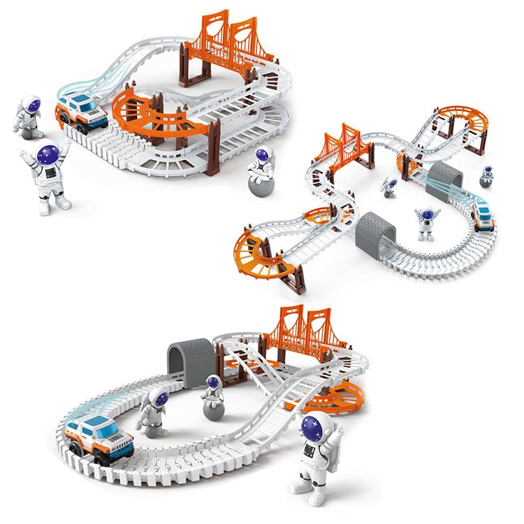 Outer Space Train Track Playset for Kids