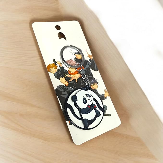 Panda Cartoon Spinning Keychain – For Bike, Car & Bags (Set of 1)