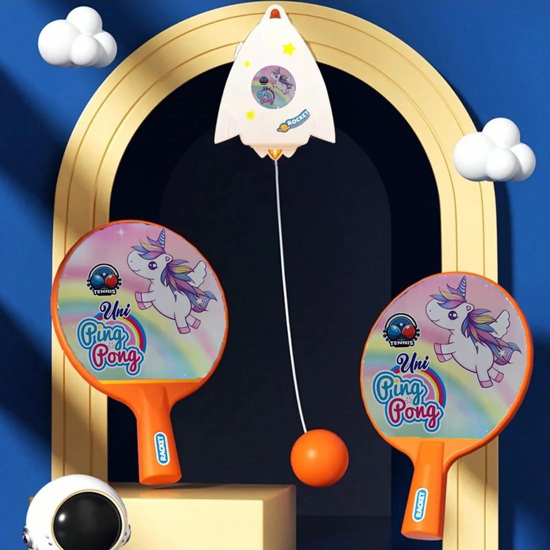 Ping-Pong Table Tennis Trainer Set for Kids & Adults (Unicorn)
