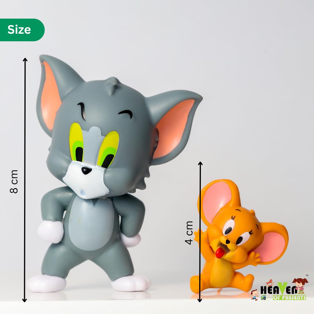 Tom & Jerry Action Figures - Limited Edition Gift for Kids & Adults, Cartoon Collectibles for Desk, Car Dashboard, Cake Decoration, Office & Study Table Set of 1