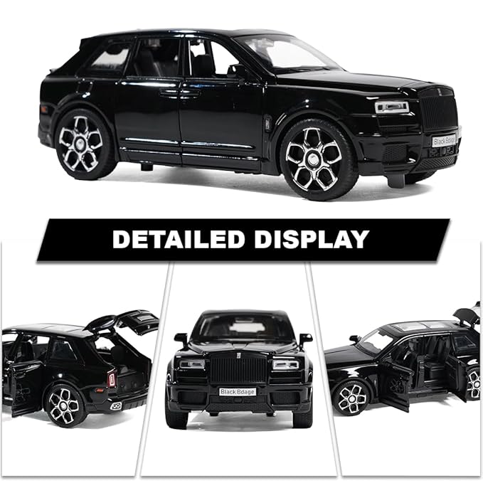 Metal Pull Back Diecast Car SUV 1:32 Big Rolls Royce CULLINAN Pull Back Car Model with Sound Light Boys Gifts Toys for Kids【Color As Per Stock】 (Rolls Royce Cullian)