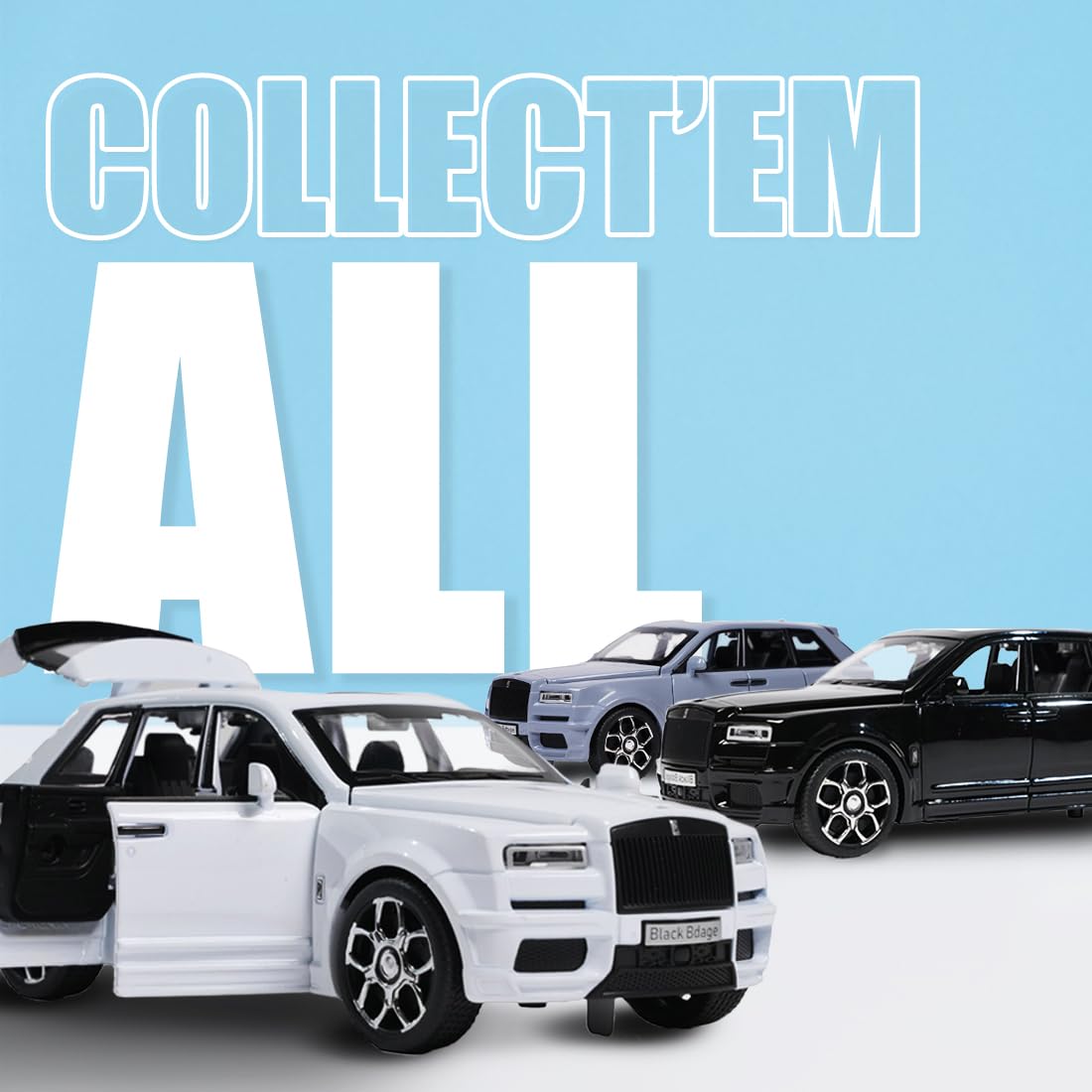 Metal Pull Back Diecast Car SUV 1:32 Big Rolls Royce CULLINAN Pull Back Car Model with Sound Light Boys Gifts Toys for Kids【Color As Per Stock】 (Rolls Royce Cullian)