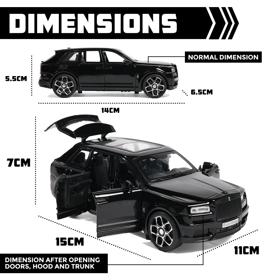 Metal Pull Back Diecast Car SUV 1:32 Big Rolls Royce CULLINAN Pull Back Car Model with Sound Light Boys Gifts Toys for Kids【Color As Per Stock】 (Rolls Royce Cullian)