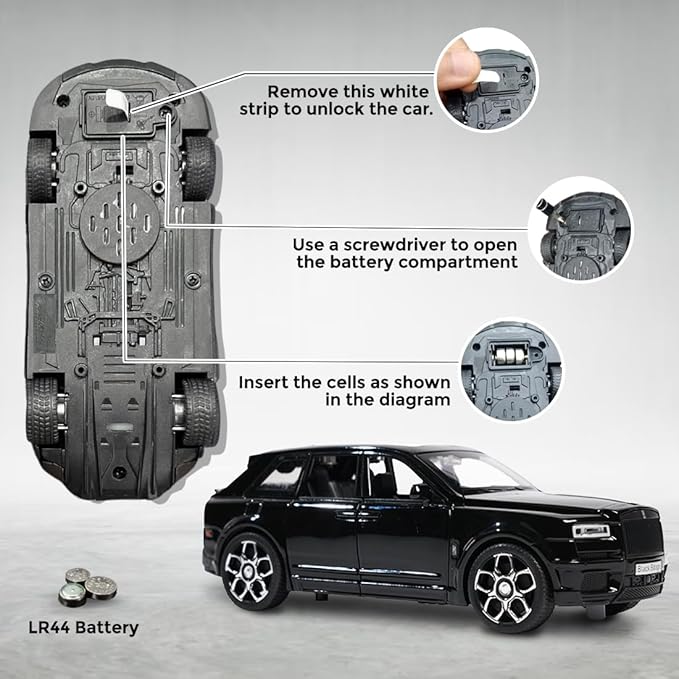 Metal Pull Back Diecast Car SUV 1:32 Big Rolls Royce CULLINAN Pull Back Car Model with Sound Light Boys Gifts Toys for Kids【Color As Per Stock】 (Rolls Royce Cullian)