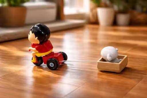Viral Pull String Movable Shinchan Toy with Sheero Scooter