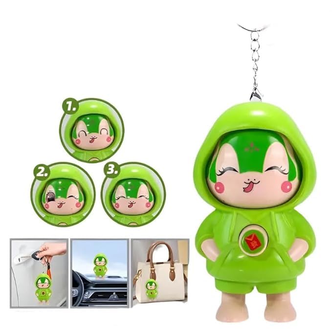 Assorted snake Face Changing Toy Key Holder Cartoon Character Keychain for Gift and Decor Purpose