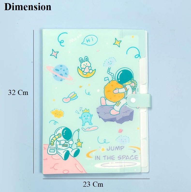 Astronaut Theme 6-Pocket File Folder – Green