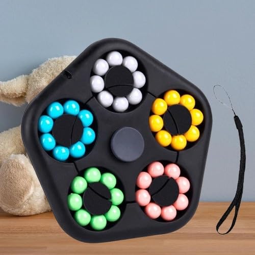 Rotating Bead Circle Puzzle – Fidget Toy with Wrist Strap (Assorted Colors)