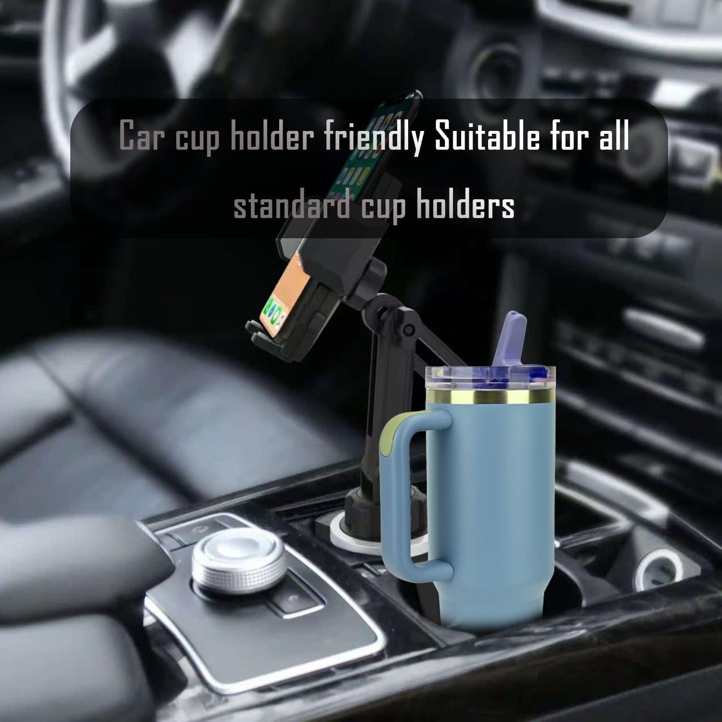 Leak-Proof Insulated Tumbler with Handle – 2 Lids, Hot & Cold (Black)