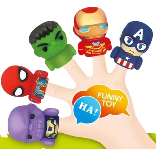 Superheroes Finger Puppets Set, 5 Characters
