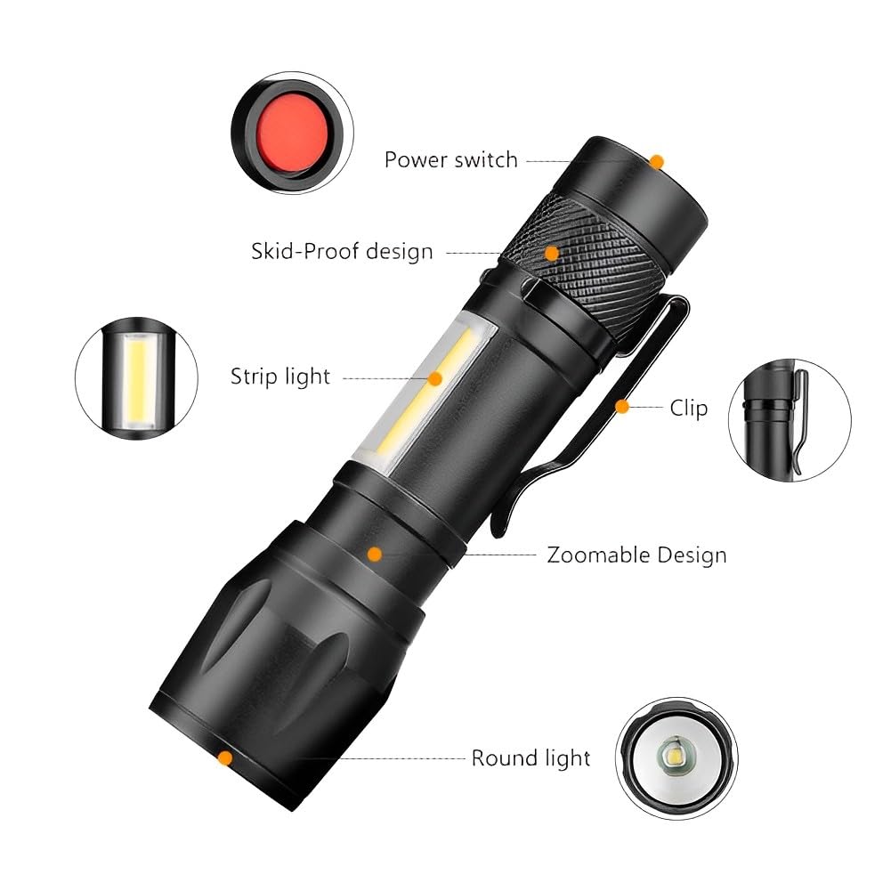 Mini USB Rechargeable LED Flashlight – Zoomable & Pocket-Sized