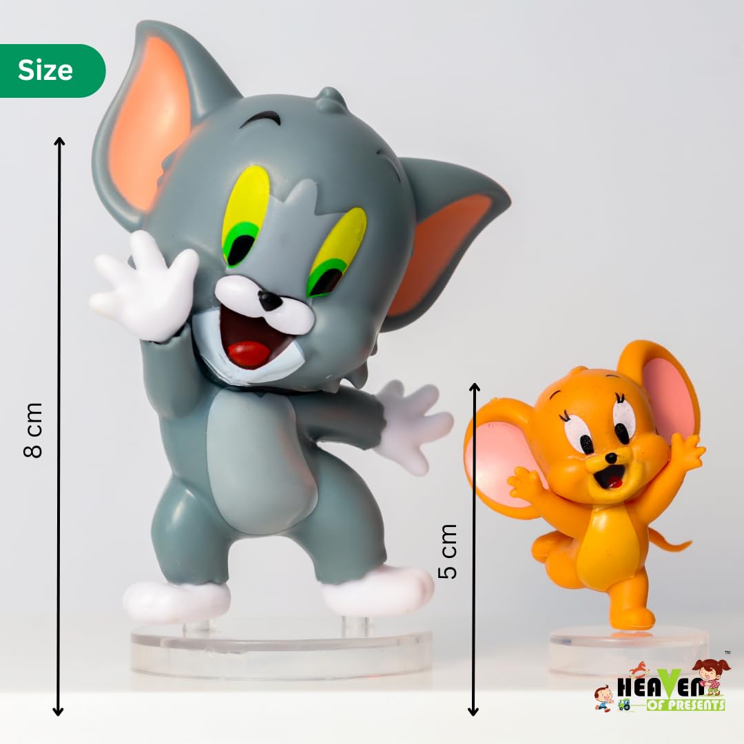 Tom & Jerry Action Figures - Limited Edition Gift for Kids & Adults, Cartoon Collectibles for Desk, Car Dashboard, Cake Decoration, Office & Study Table Set of 1