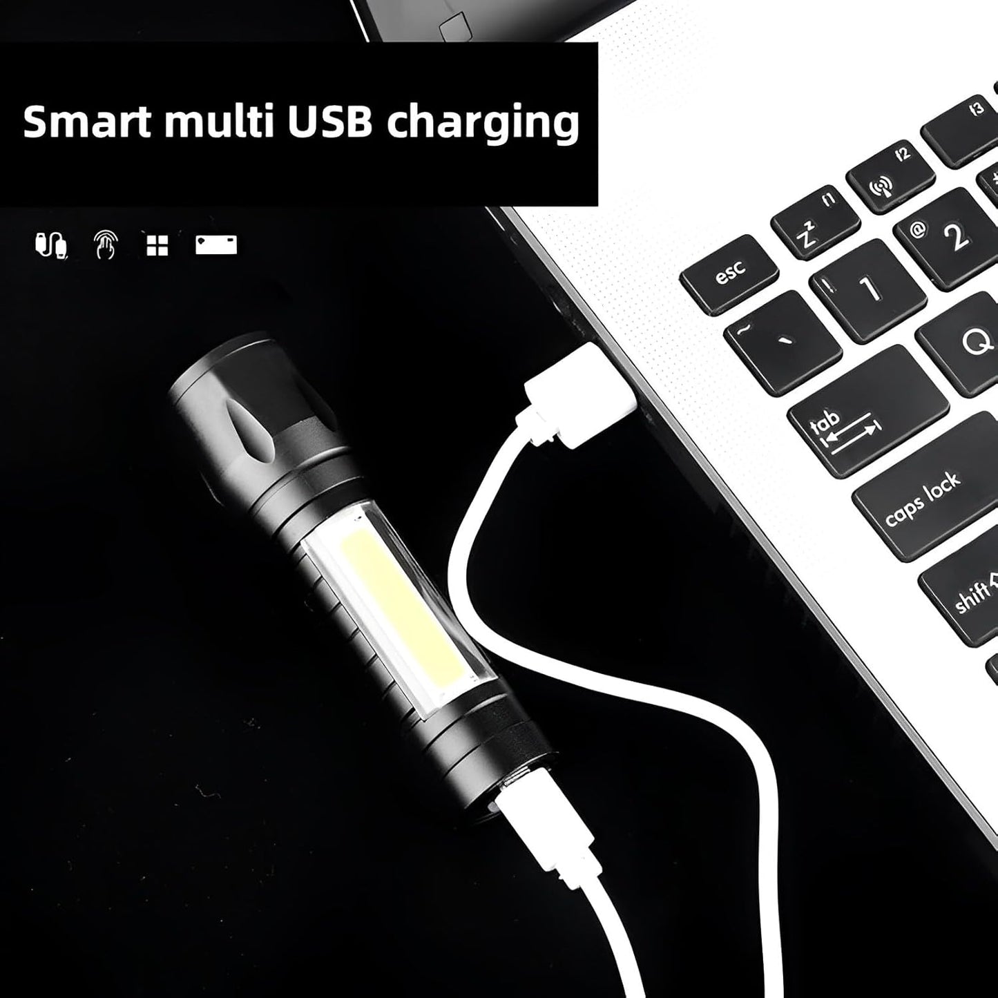 Mini USB Rechargeable LED Flashlight – Zoomable & Pocket-Sized