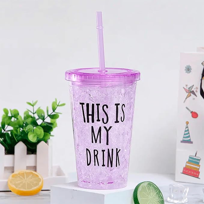 Acrylic Frosty Ice Cup Freezing Gel Sipper. (Assorted Colours)