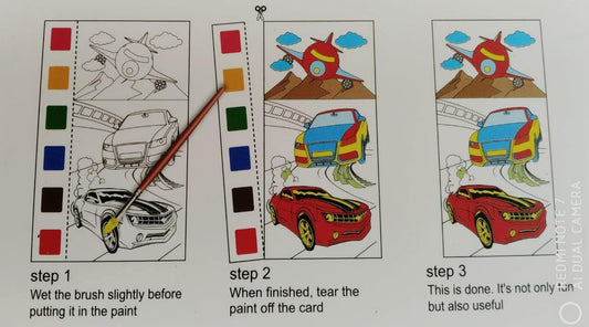 Magic Water Painting Book for Kids – 12 Sheets with Brush (19.5 x 12 cm, Ages 3+)