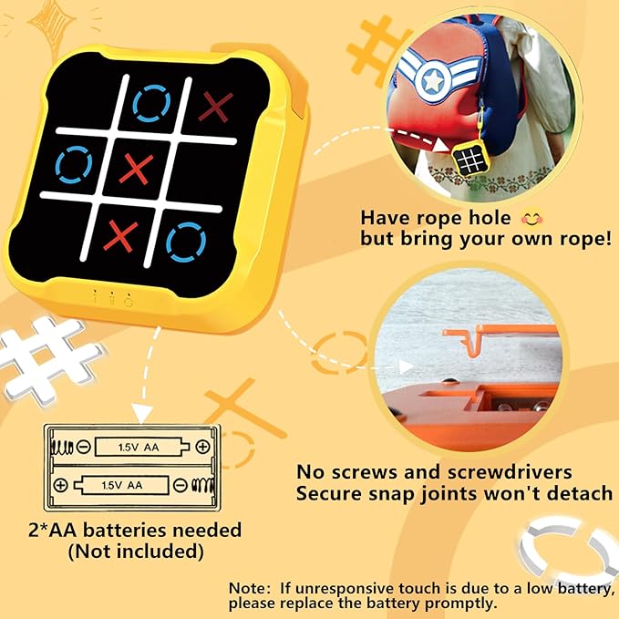 Electronic Tic Tac Toe Games: 4-in-1 Portable Sensory Puzzle Handheld Game.