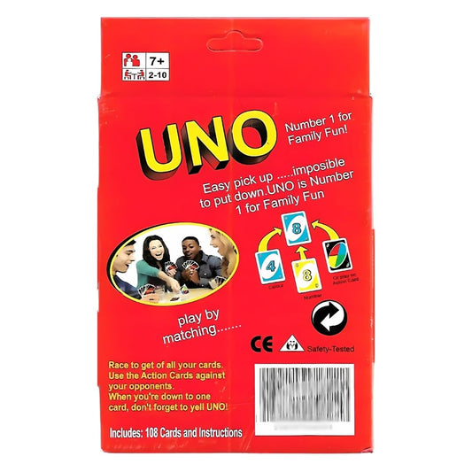Uno Playing Card Game for Kids, Adults and Family, Paper Material, Multicolor, 108 Cards, Age 7+, Uno Card Game, Uno Cards for Kids