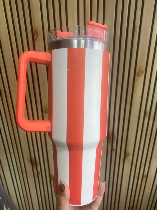 Colorful Strip Tumbler with Straw (Assorted color)