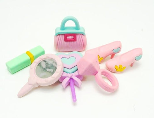 Barbie Makeup Theme Eraser Set – 7-Piece Cartoon Stationery Kit for Kids