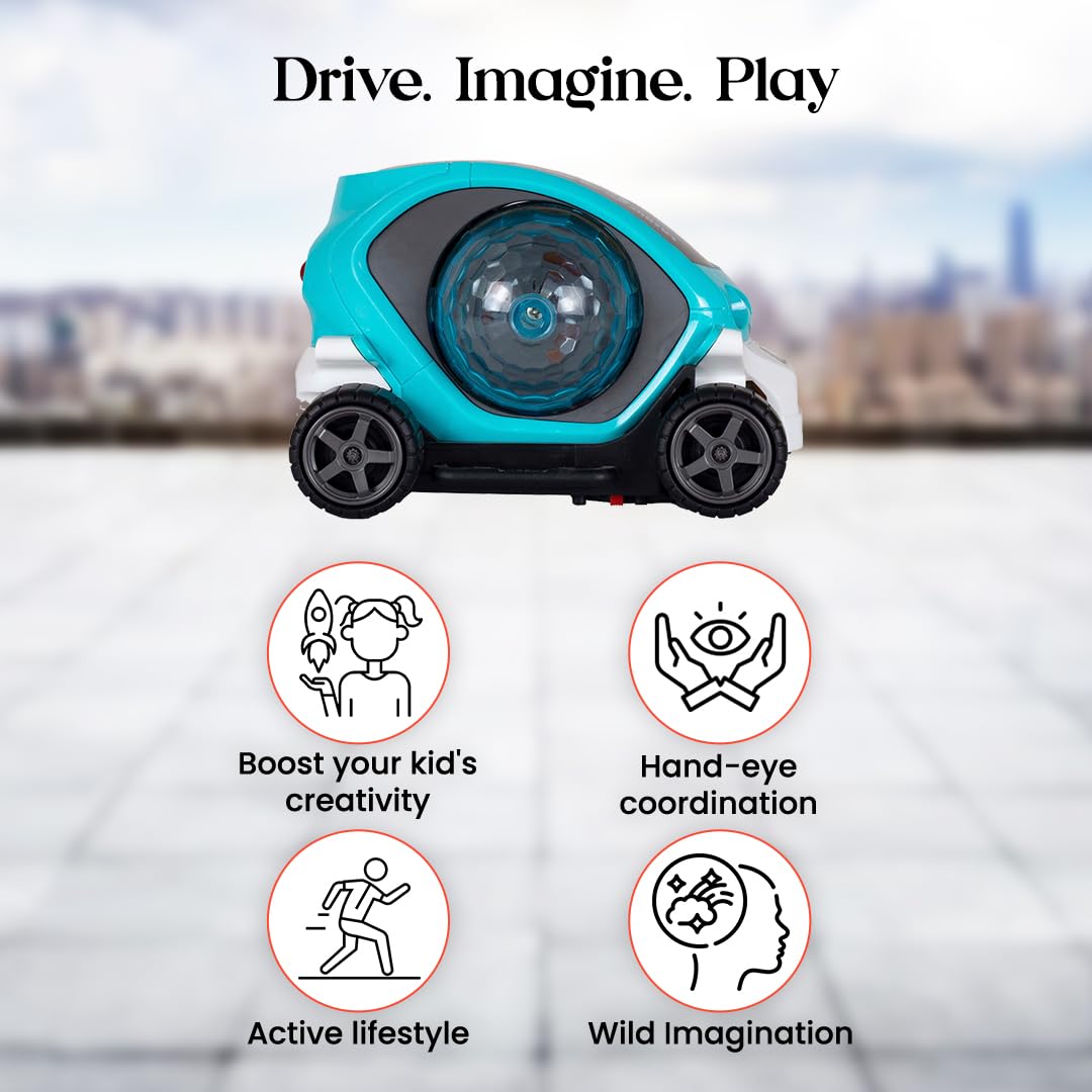Battery-Operated 360° Stunt Car Toy – Music & 4D Lights