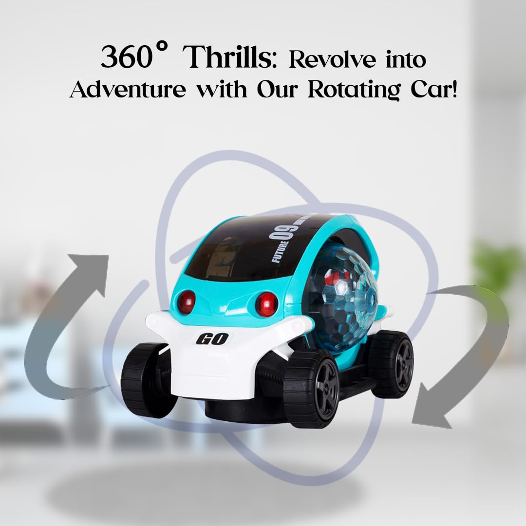 Battery-Operated 360° Stunt Car Toy – Music & 4D Lights