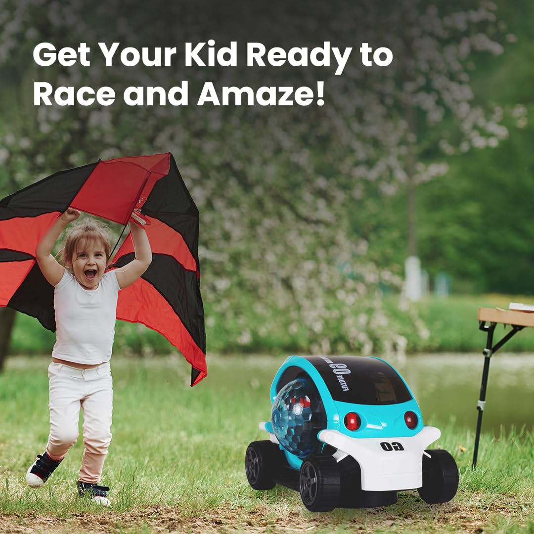 Battery-Operated 360° Stunt Car Toy – Music & 4D Lights
