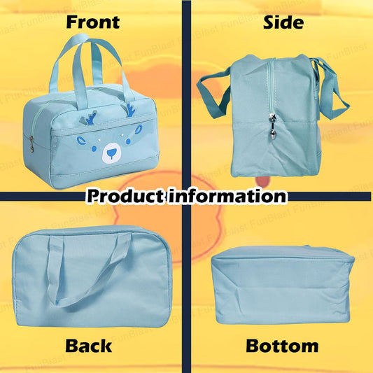 Rectangle Insulated Travel Lunch Bag – Multi-Purpose Tiffin Carrier (Sky Blue)