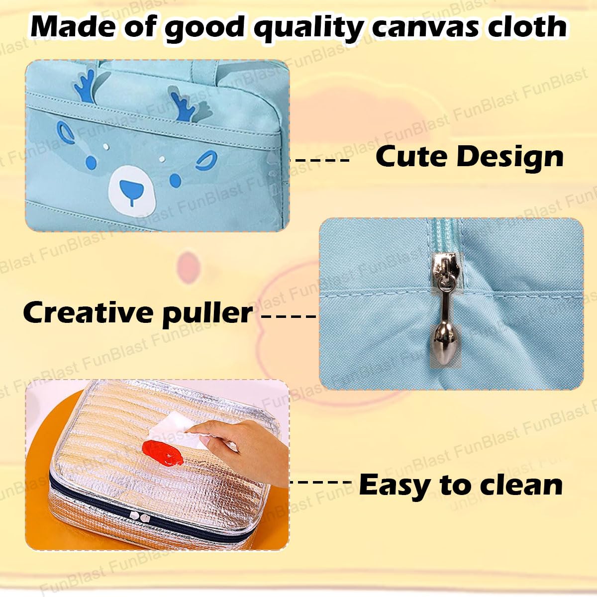 Rectangle Insulated Travel Lunch Bag – Multi-Purpose Tiffin Carrier (Sky Blue)