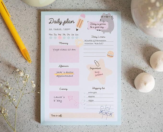 A5 Desk Pad with Daily, Weekly Planner and Monthly Calendar (Assorted colors)