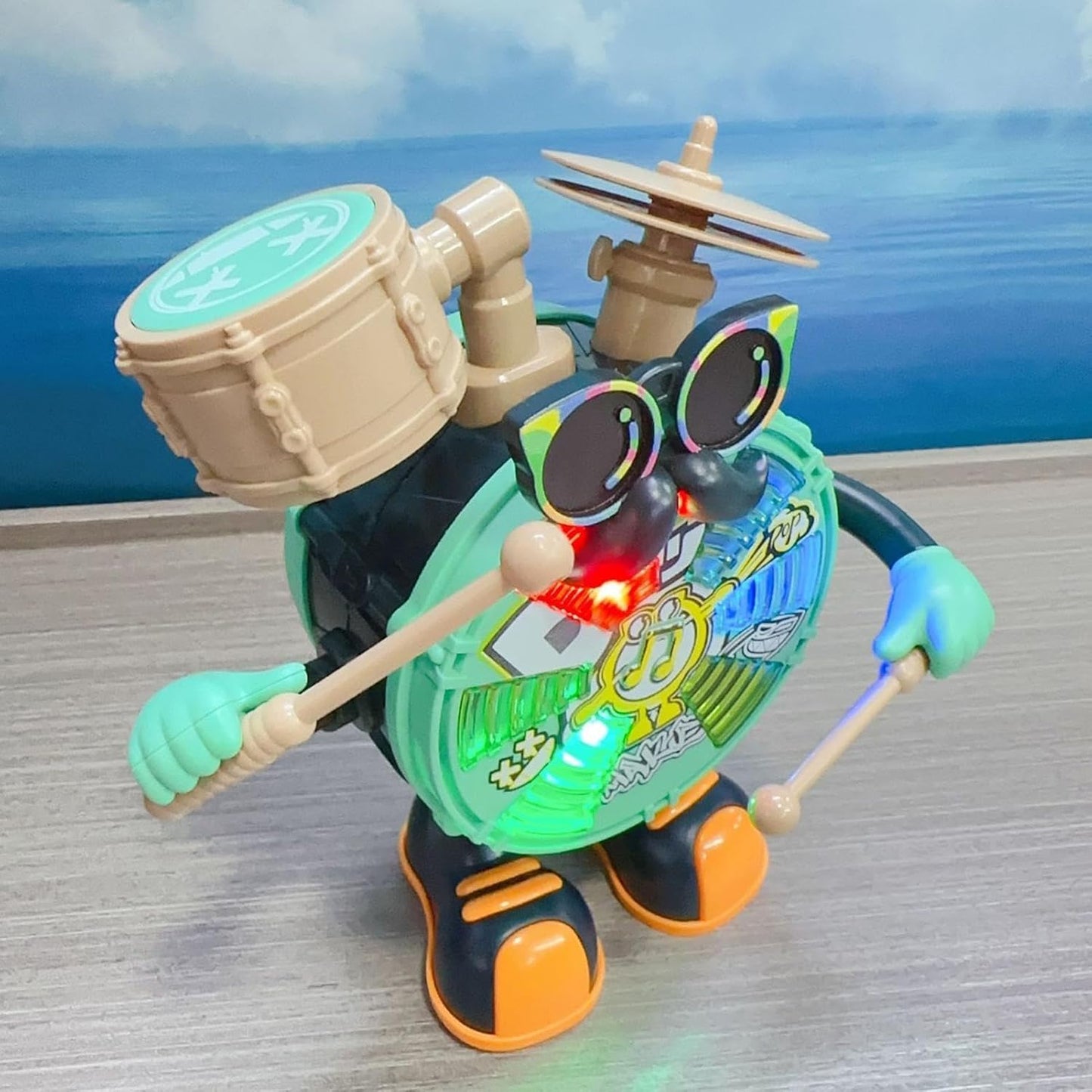 Kids Drum Toy - Musical Instrument for Toddlers, Green, Plastic Drum Set for Boys & Girls, Fun Learning Toy with Drumsticks, Rhythm & Sound Play, Best Birthday Gift for Kids Age 2-5 Years