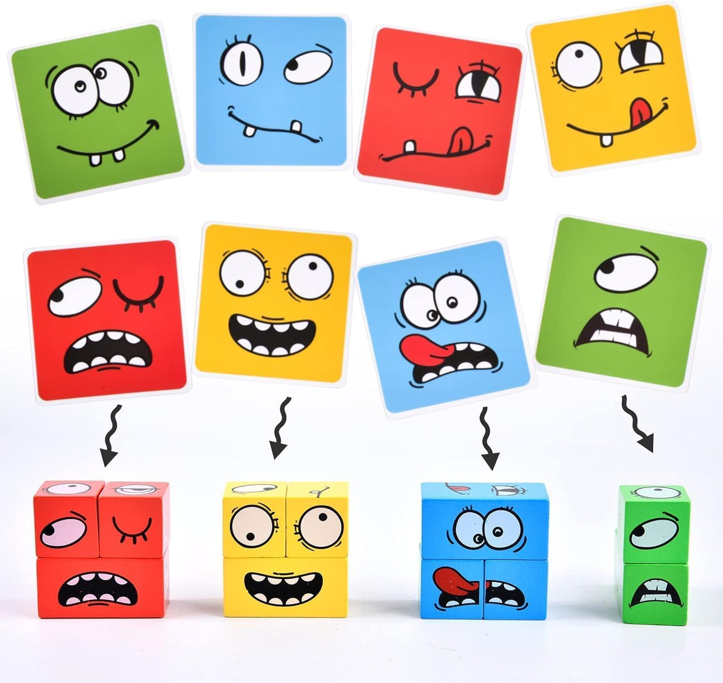 Emoji Face Cube Puzzle – Fun Expression Matching Game for Kids