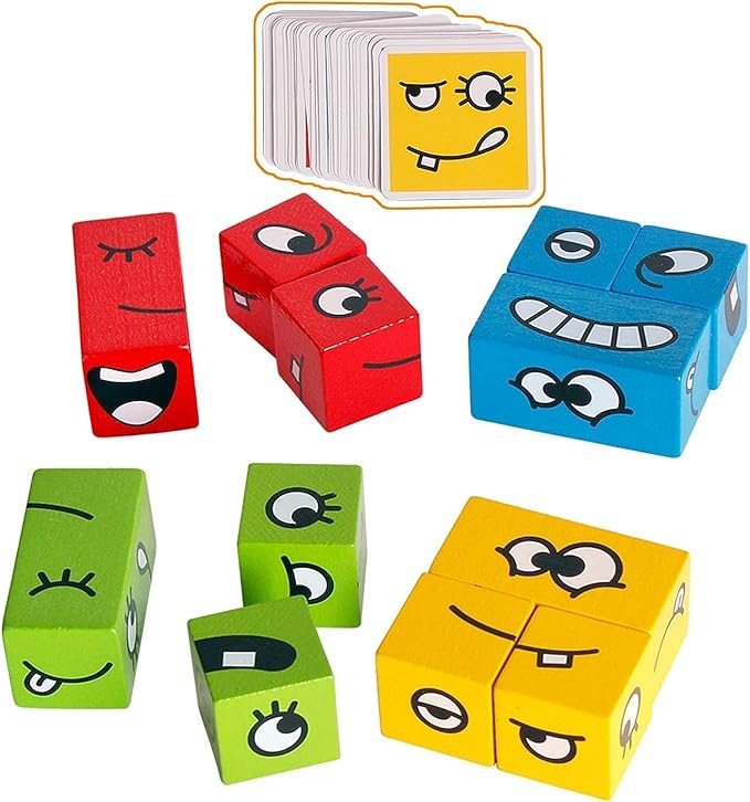 Emoji Face Cube Puzzle – Fun Expression Matching Game for Kids