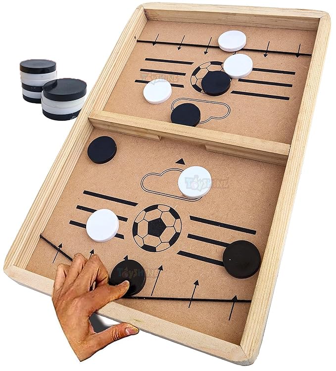 Fast Finger String Hockey Wooden Table Battle Game