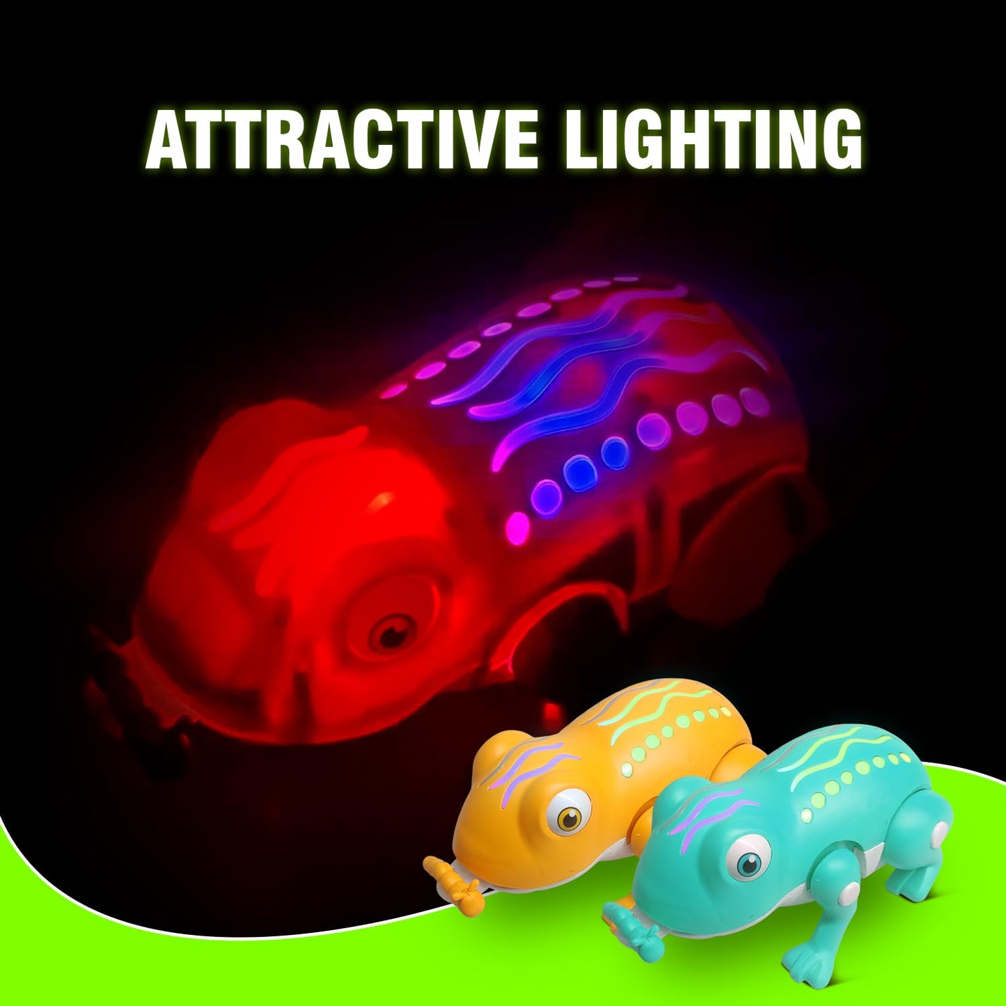Funny Frog Toy for Kids with Light, Music, Tongue Stretch and Beat Action. Assorted Colours