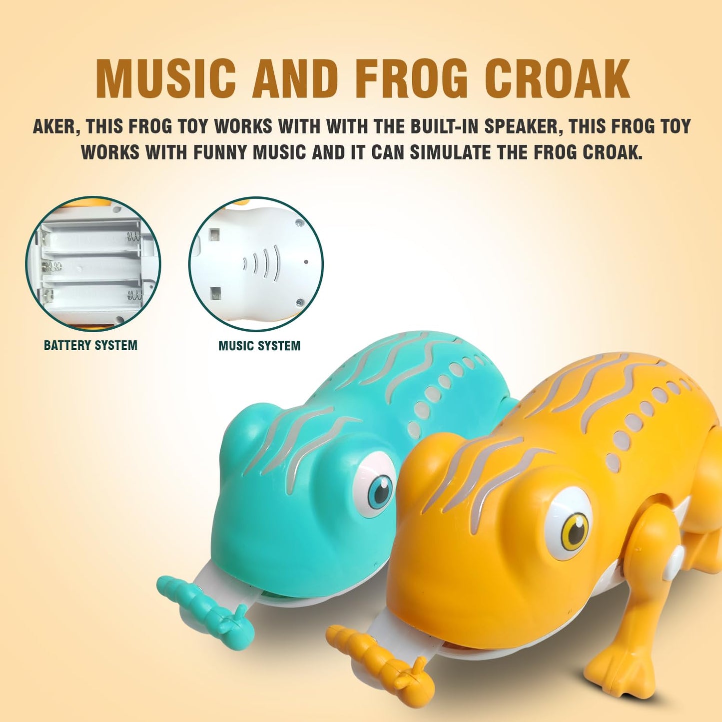 Funny Frog Toy for Kids with Light, Music, Tongue Stretch and Beat Action. Assorted Colours